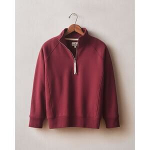 NWOT American Giant Women's Cotton Midweight Half Zip Pomegranate Size XS